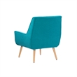 Linon Trelis Upholstered Tufted Accent Chair Natural Wood Legs in Teal Fabric