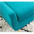 Linon Trelis Upholstered Tufted Accent Chair Natural Wood Legs in Teal Fabric