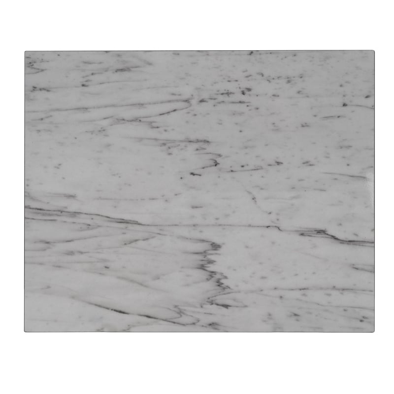 Linon Five Piece Faux Marble Folding Tray Table Set with Stand in Black Wood