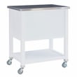 Linon Robbin Wood Rolling Kitchen Storage and Prep Cart in White