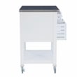 Linon Robbin Wood Rolling Kitchen Storage and Prep Cart in White