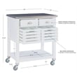 Linon Robbin Wood Rolling Kitchen Storage and Prep Cart in White