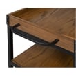 Linon Austin Rolling Metal Wood Bar Cart 3 Shelves Wine and Glass Rack in Brown