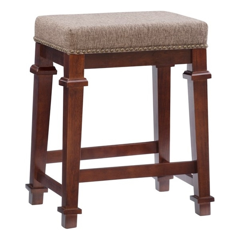 walnut backless counter stool