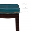 Linon Claridge Backless Counter Stool Blue Faux Leather Wood Frame in Dark Brown