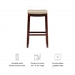 Linon Claridge Backless Bar Stool Beige Faux Leather Wood Frame in Brown Finish
