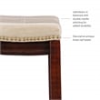 Linon Claridge Backless Bar Stool Beige Faux Leather Wood Frame in Brown Finish