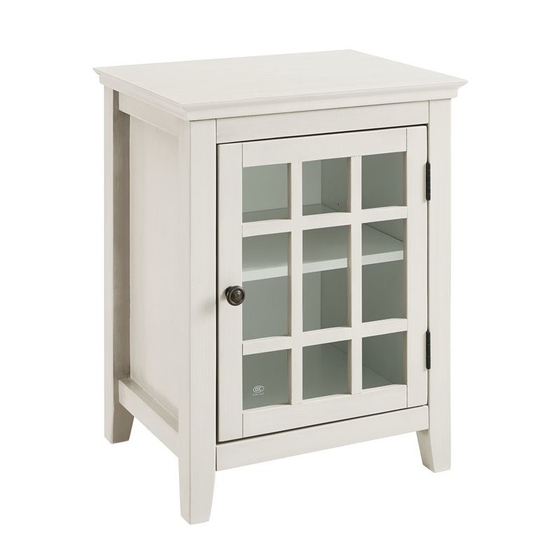 Linon Largo Wood Curio Cabinet In Antique White 650201wht01u