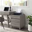 Linon Tracey Wood Filing Cabinet Compact Design with 2 Drawers in Gray Finish