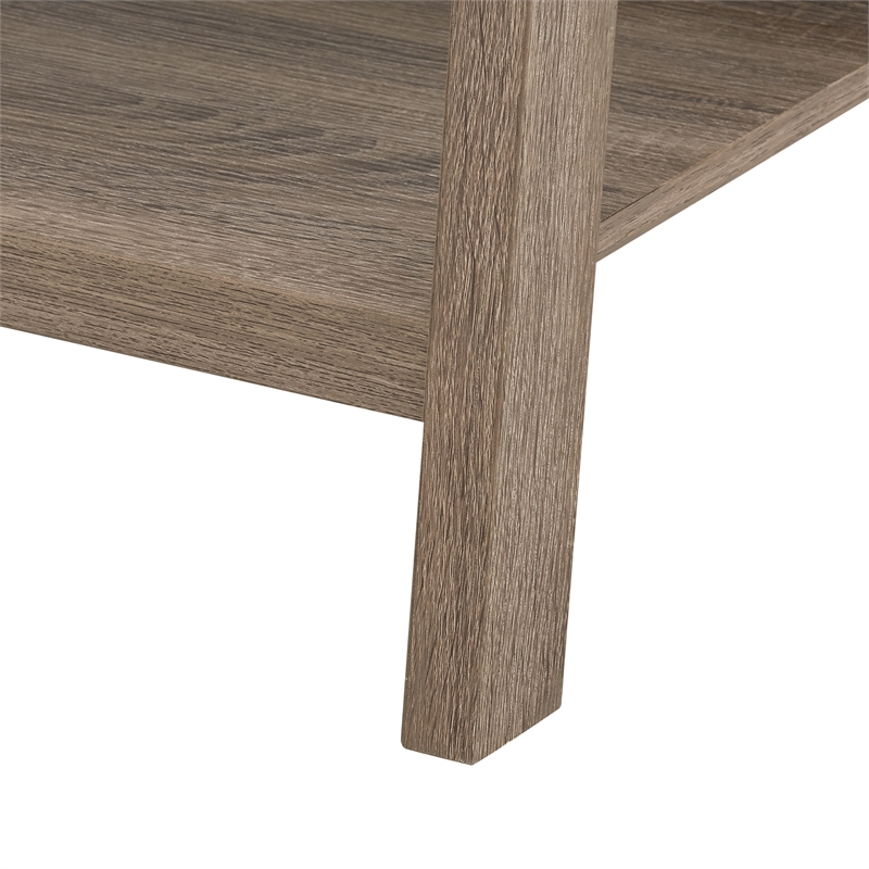 Linon Tracey Five Open Shelf Wood Ladder Bookcase in Gray Finish