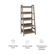 Linon Tracey Five Open Shelf Wood Ladder Bookcase in Gray Finish