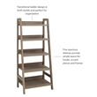 Linon Tracey Five Open Shelf Wood Ladder Bookcase in Gray Finish