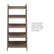 Linon Tracey Five Open Shelf Wood Ladder Bookcase in Gray Finish