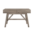 Linon Tracey Wood Minimal Two Drawer Small Space Desk in Gray Finish