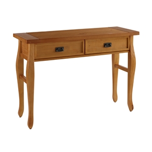 linon santa fe wood console table in brown