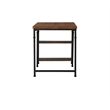 Linon Austin Sturdy Rustic Desk with 2 Wood Shelves and Metal Frame in Black