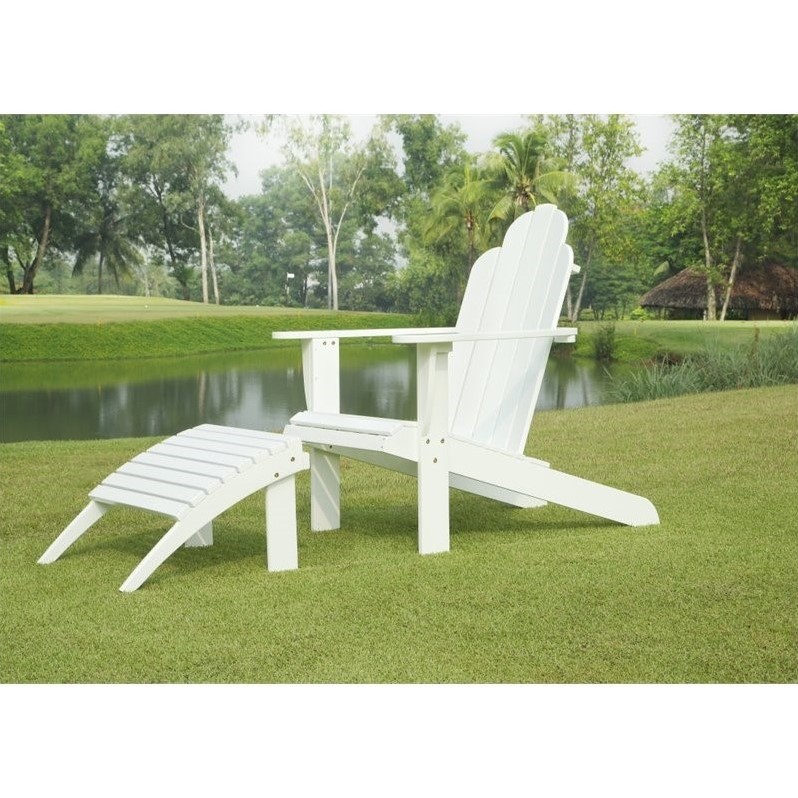 Linon Adirondack Chair And Ottoman In White 21150wht 01 Kd U