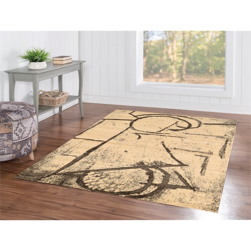 Linon Masters Dial Power Loomed Polypropylene 5'x7'6