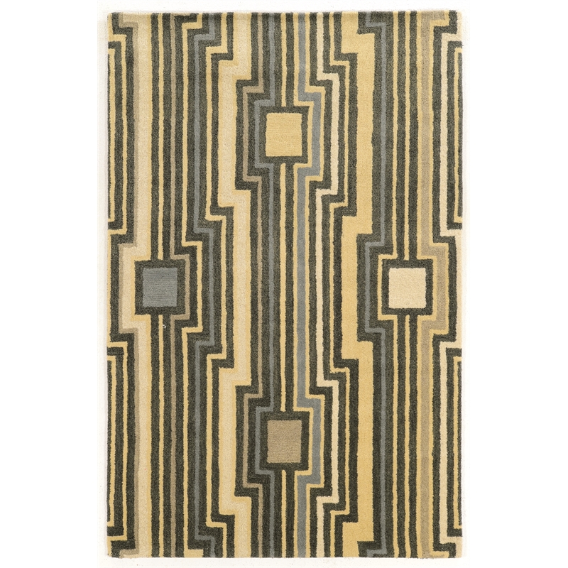 Linon Aspire Board Hand Tufted Wool 2'x3' Rug in Gray