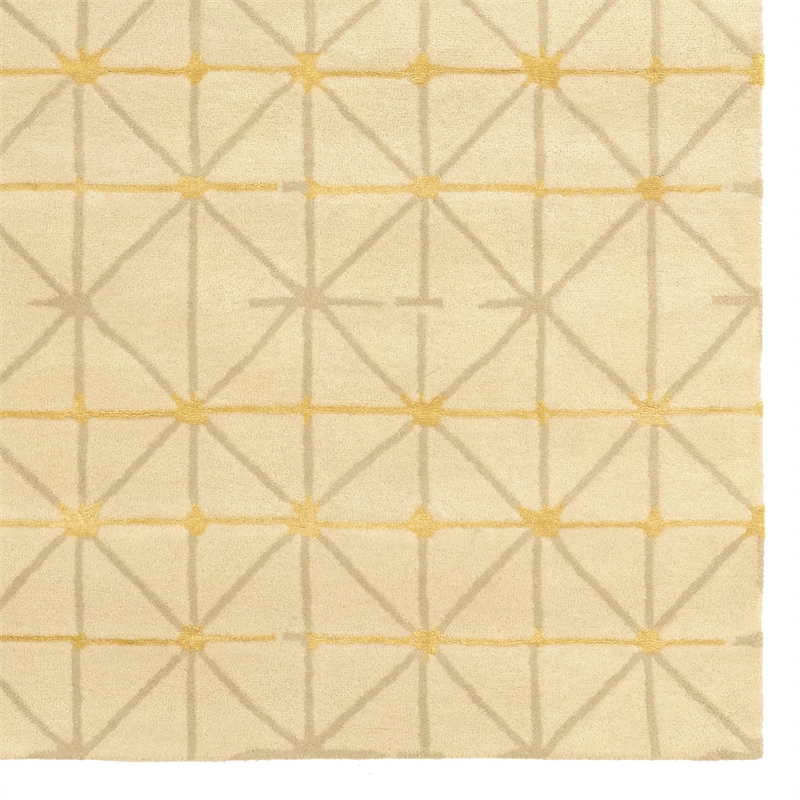 Linon Aspire Pane Hand Tufted Wool 8'x11' Rug in Ivory