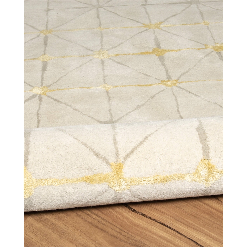 Linon Aspire Pane Hand Tufted Wool 8'x11' Rug in Ivory