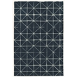 Linon Aspire Triangle Hand Tufted Wool 8'x11' Rug in Navy