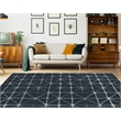 Linon Aspire Triangle Hand Tufted Wool 8'x11' Rug in Navy