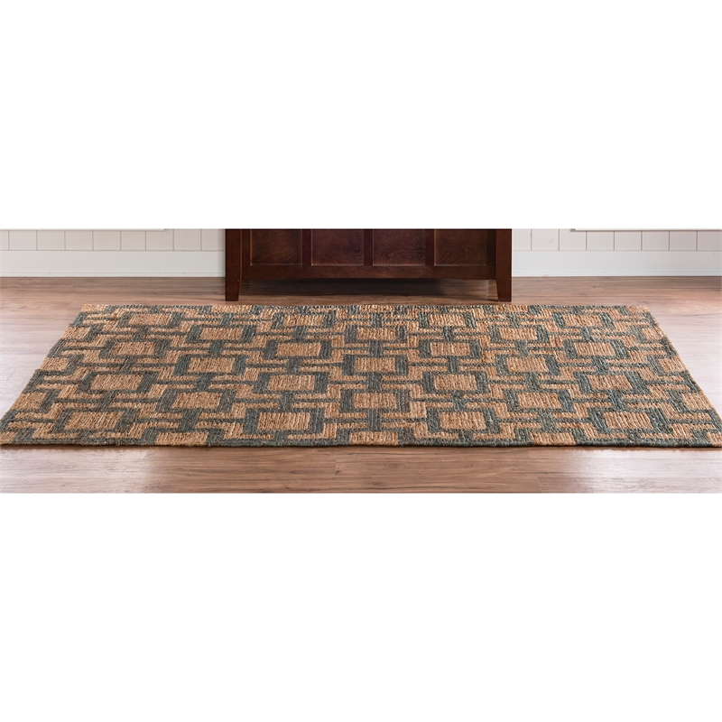 Linon Aspire Window Hand Tufted Wool 8'x11' Rug in Ivory