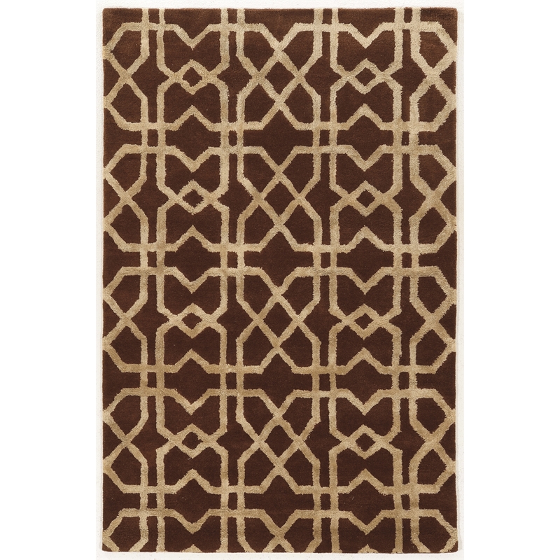 Linon Aspire X's Hand Tufted Wool 2'x3' Rug in Brown