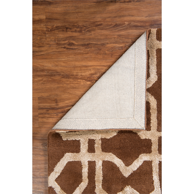 Linon Aspire X's Hand Tufted Wool 2'x3' Rug in Brown