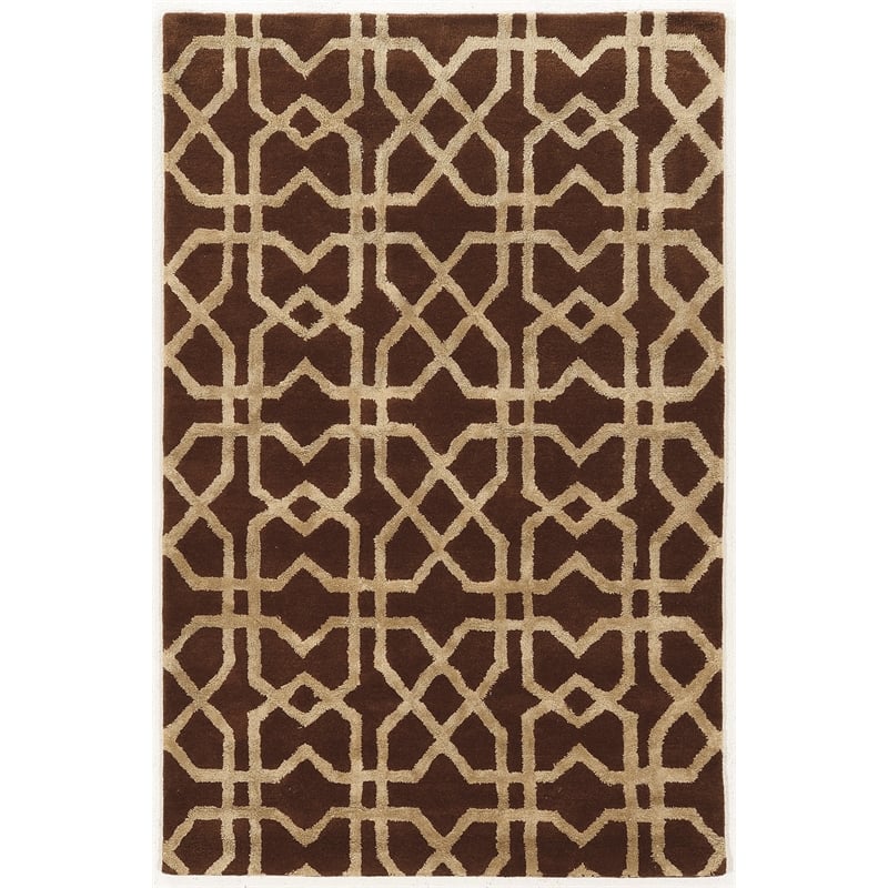 Linon Aspire X's Hand Tufted Wool 8'x11' Rug in Brown