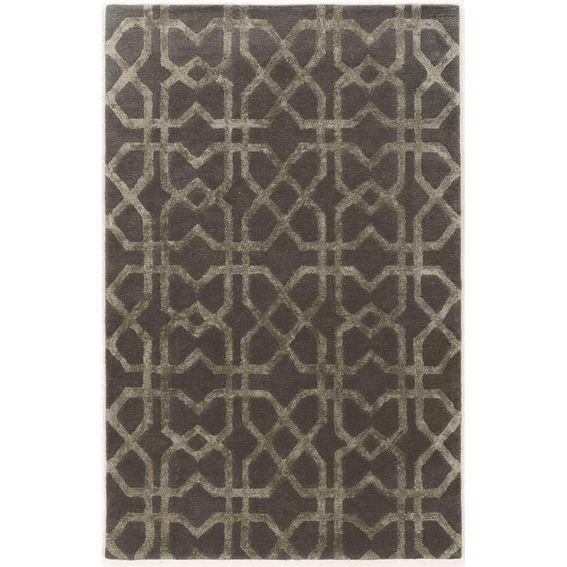 Linon Aspire X's Hand Tufted Wool 2'x3' Rug in Gray