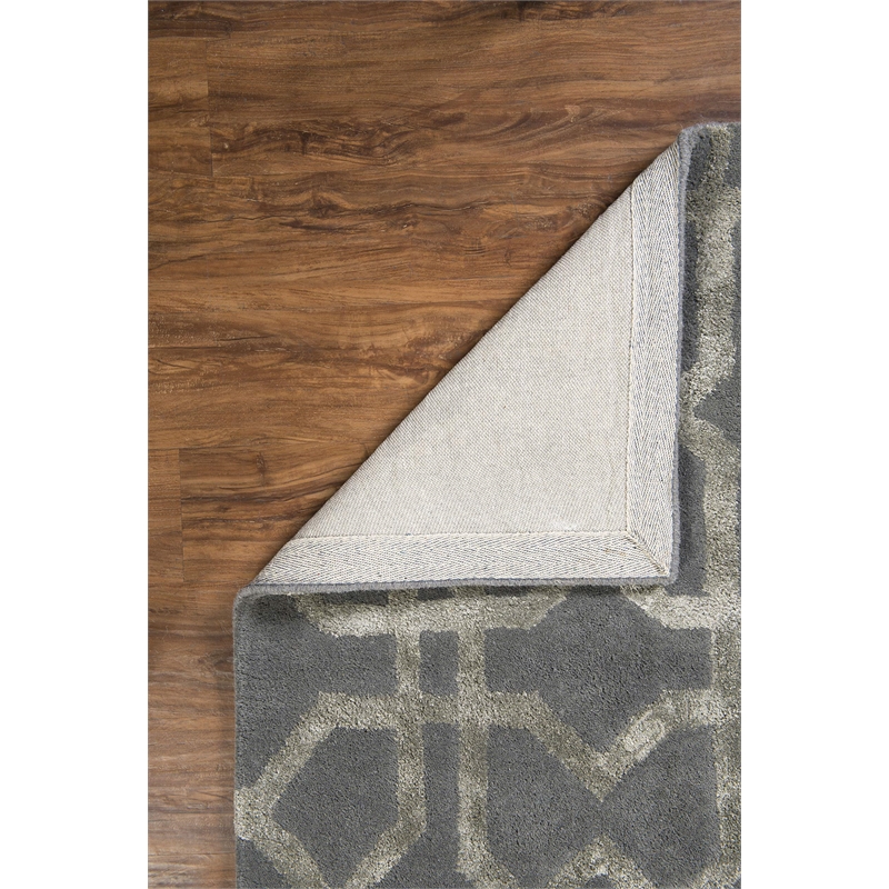 Linon Aspire X's Hand Tufted Wool 2'x3' Rug in Gray