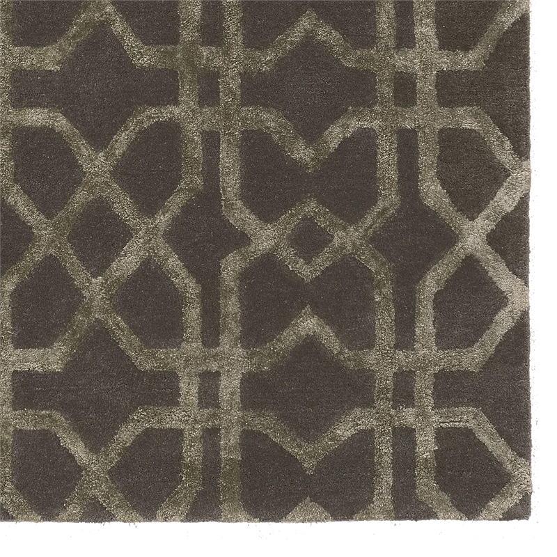 Linon Aspire X's Hand Tufted Wool 2'x3' Rug in Gray