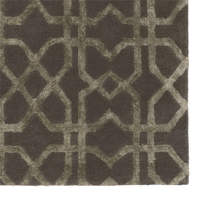 Linon Aspire X's Hand Tufted Wool 8'x11' Rug in Gray