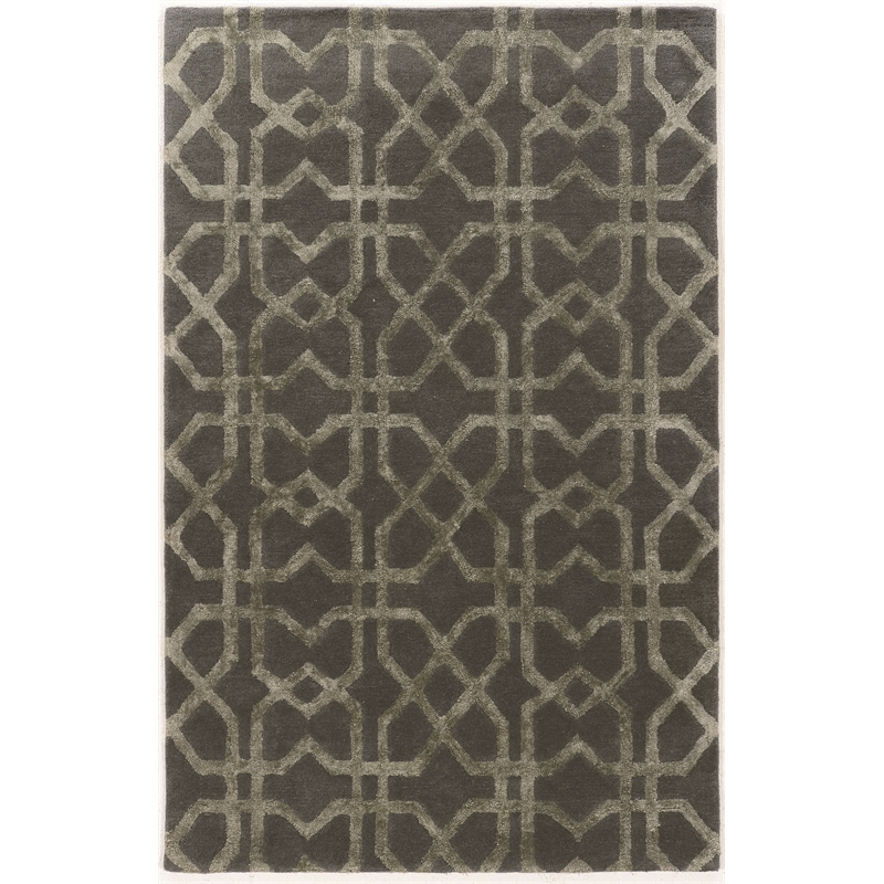 Linon Aspire X's Hand Tufted Wool 8'x11' Rug in Gray