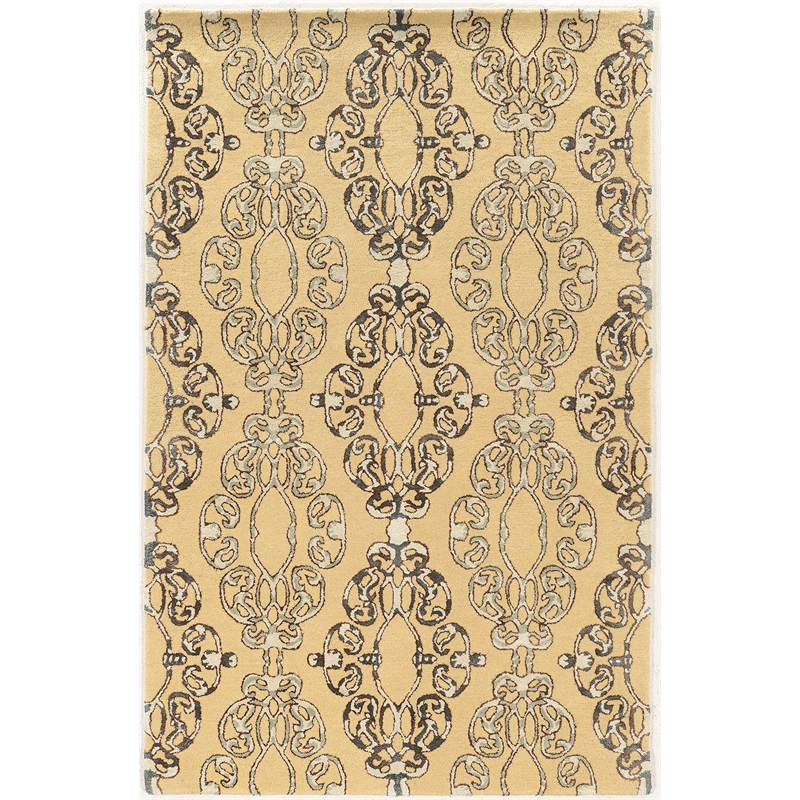 Linon Aspire Cameo Hand Tufted Wool 5'x8' Rug in Cream