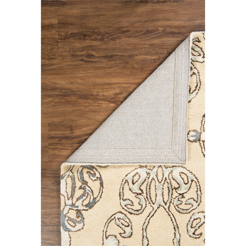 Linon Aspire Cameo Hand Tufted Wool 5'x8' Rug in Cream