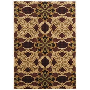 linon elegance rugs in beige and burgundy (pattern 6)