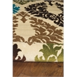 Linon Claremont Damask Power Loomed Polypropylene 8'x10' Rug in Ivory