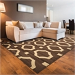Linon Claremont Octagon Power Loomed Polypropylene 8'x10' Rug in Brown