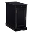 Linon Bartow Multi Function Storage Accent Table Charging Station in Black Wood
