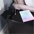 Linon Bartow Multi Function Storage Accent Table Charging Station in Black Wood