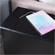 Linon Bartow Multi Function Storage Accent Table Charging Station in Black Wood