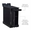 Linon Bartow Multi Function Storage Accent Table Charging Station in Black Wood