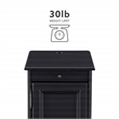 Linon Bartow Multi Function Storage Accent Table Charging Station in Black Wood