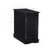 Linon Bartow Multi Function Storage Accent Table Charging Station in Black Wood