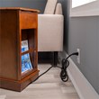 Linon Bartow Multi Function Storage Side Table Charging Station in Hazelnut Wood