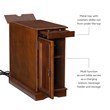 Linon Bartow Multi Function Storage Side Table Charging Station in Hazelnut Wood