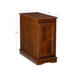Linon Bartow Multi Function Storage Side Table Charging Station in Hazelnut Wood
